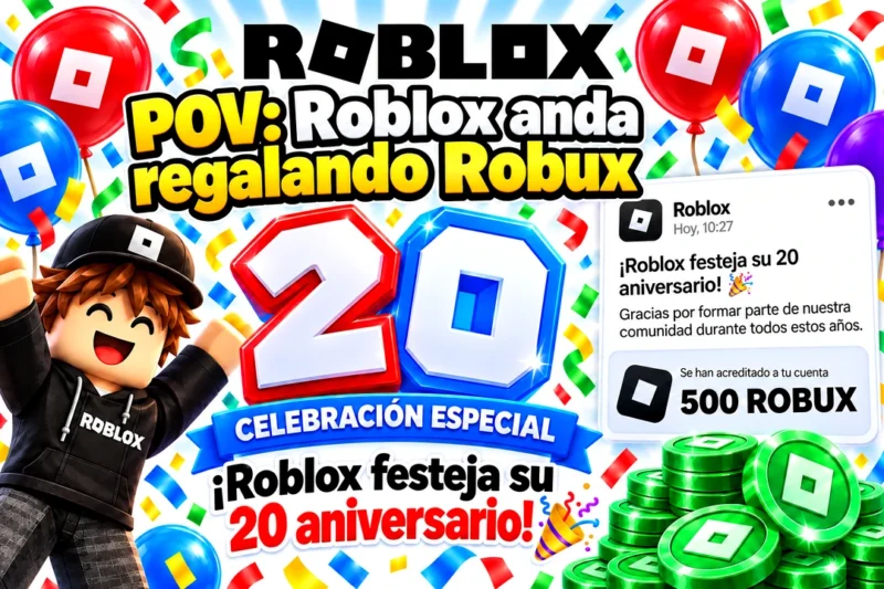 Consigue 500 Robux + gorro del 20 aniversario: qué está dando Roblox realmente